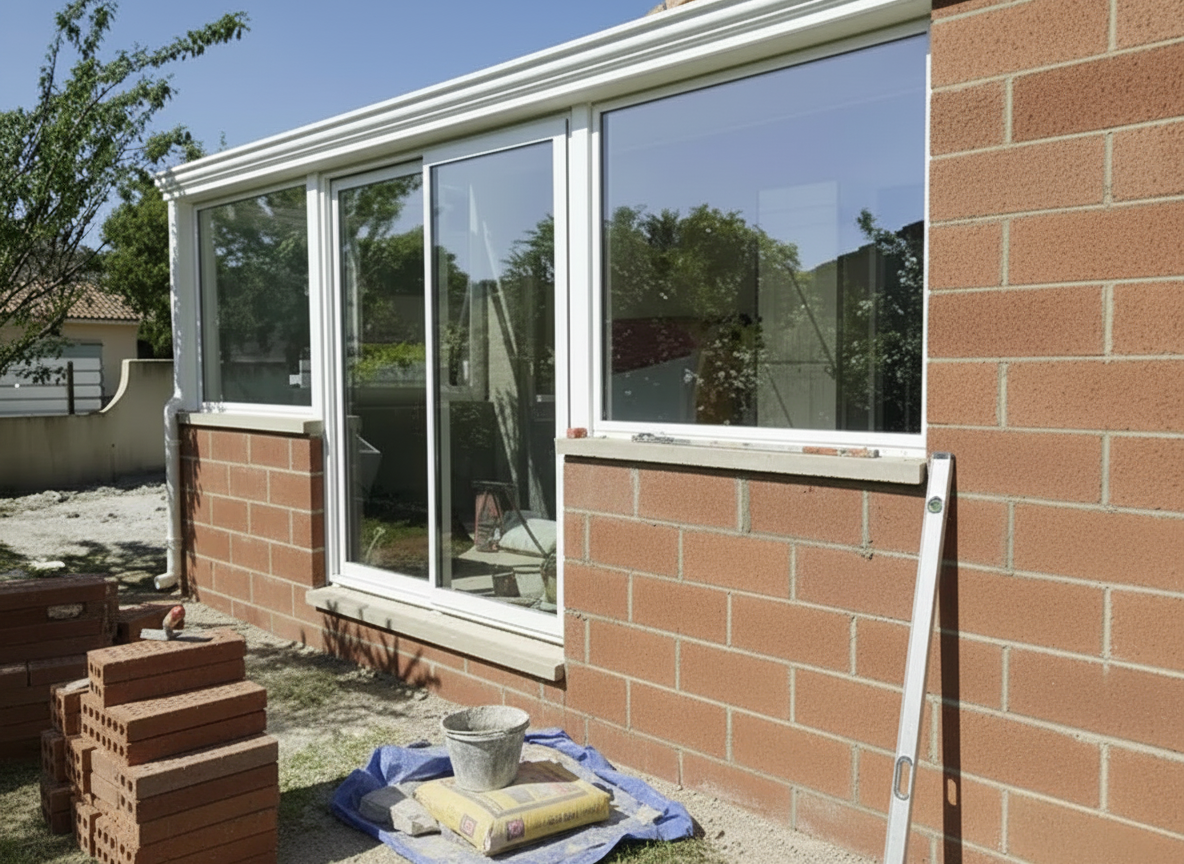extension d'une maison en biobric en L à massy