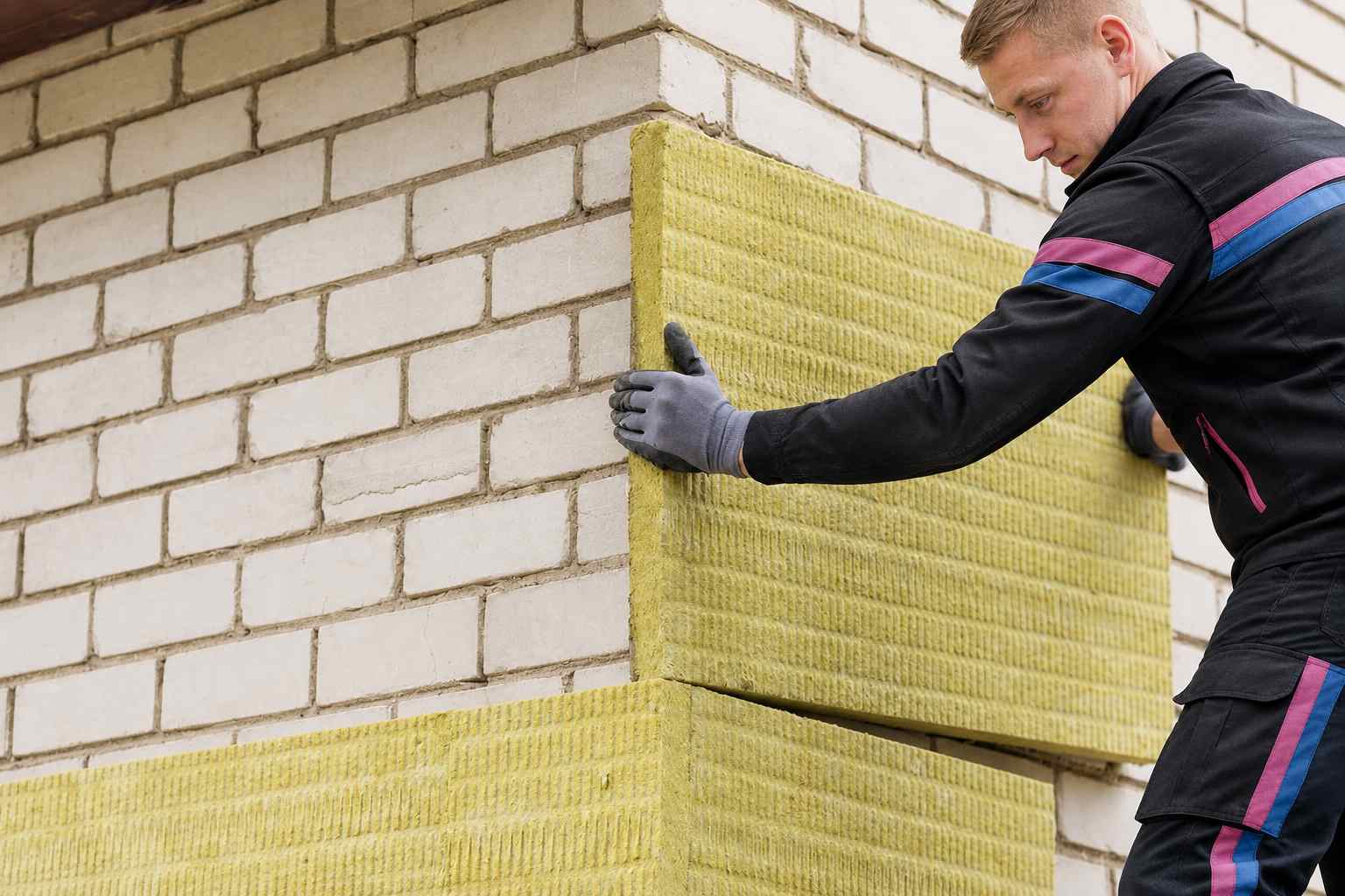 Façade de maison isolée par l'extérieur avec un bardage