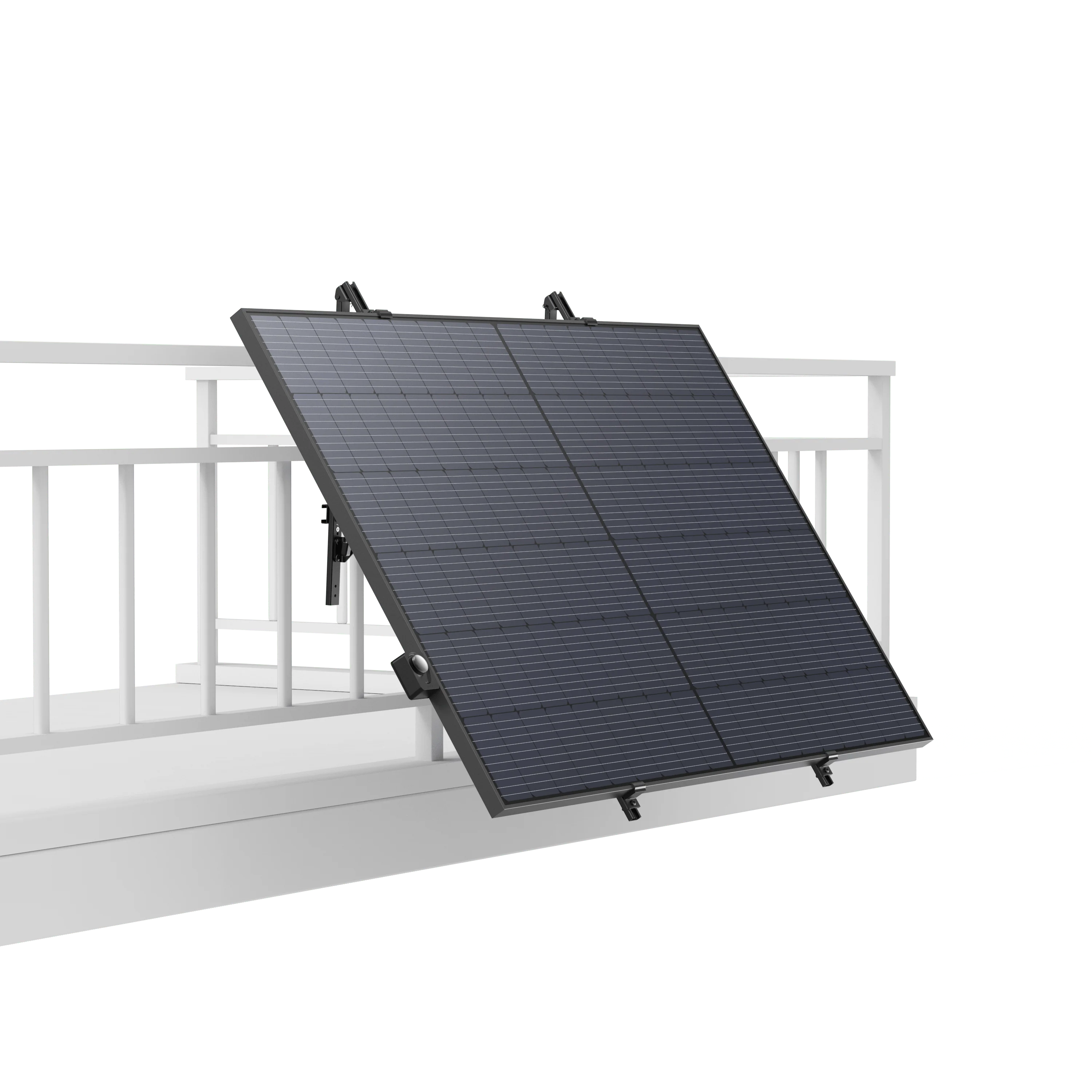 Panneaux solaires sur tracker orientable dans un jardin